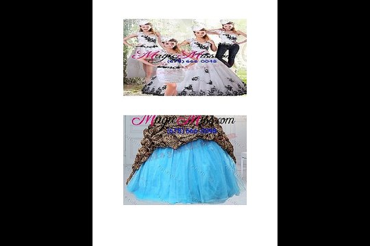 2015 Detachable Leopard Printed Quinceanera Dress