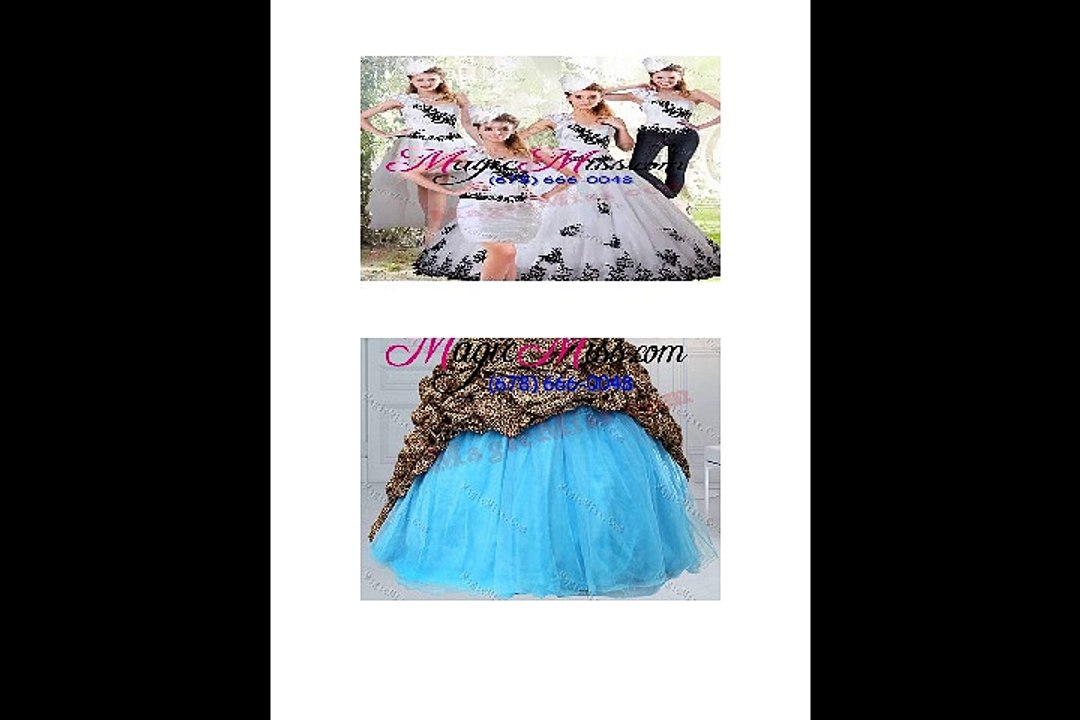 2015 Detachable Leopard Printed Quinceanera Dress