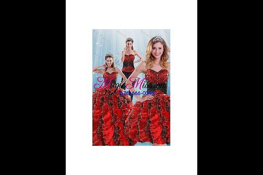 2015 Fashionable Beading and Ruffles Multi Color Dresses for Quince