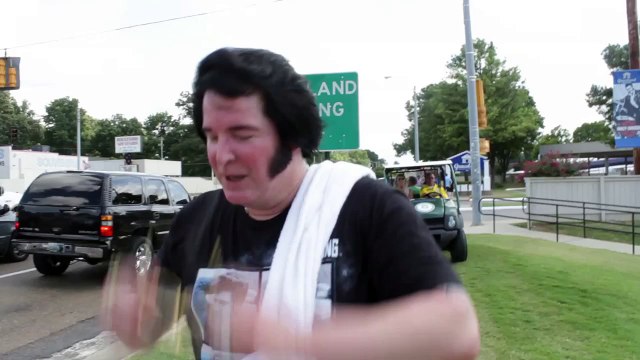 Randy Mancini cuts an ad for Walkin On The Blvd Elvis Week 2014 video