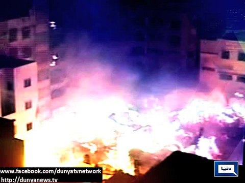 Dunya news- Altaf demands immediate compensation for Timber Market fire victims