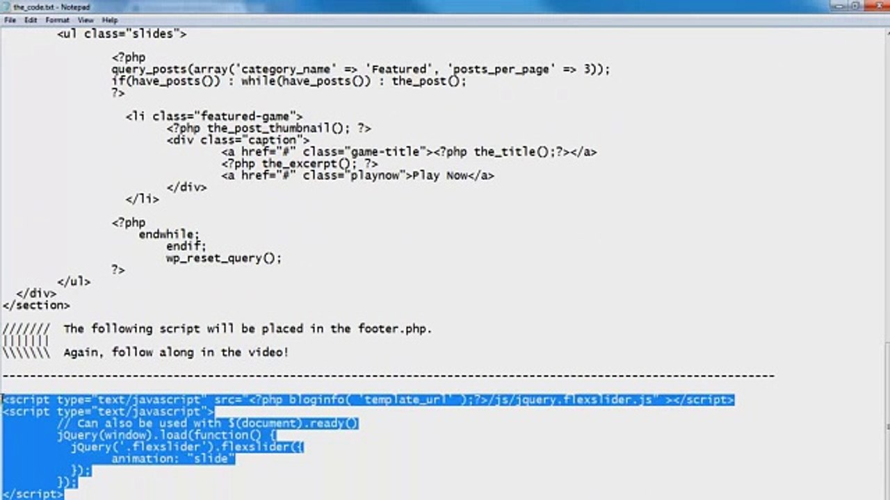 Responsive Wordpress Theme Tutorial - Part 9 - FlexSlider   WordPress Loop