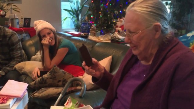 Grandma Receives Chocolate Smartphone For Christmas