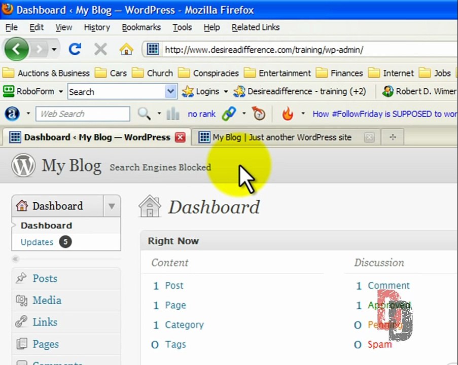 Wordpress Tutorial For Beginners Part 2 - The Dashboard