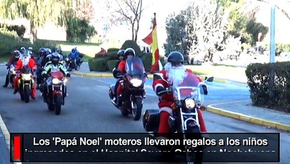 Los ’Papá Noel’ moteros llevaron regalos a los niños ingresados en el Hospital Severo Ochoa