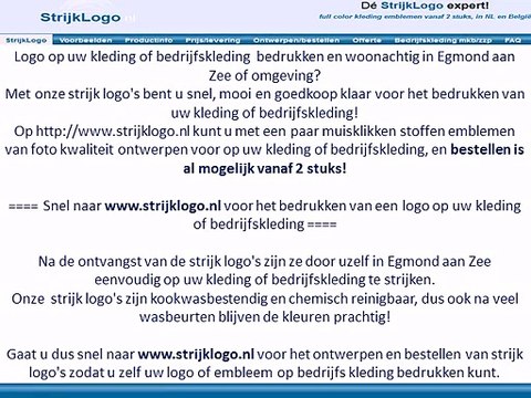 Logo kleding bedrijfskleding bedrukken Egmond aan Zee