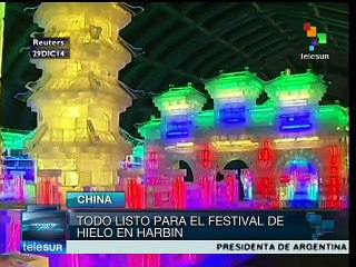 China se alista para su festival de hielo en Harbin