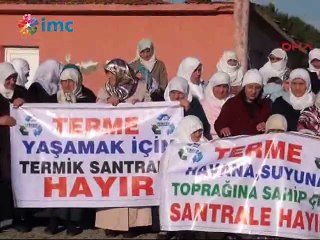 Samsun'da kadınlar beyaz çemberleri ile termik santral eyleminde