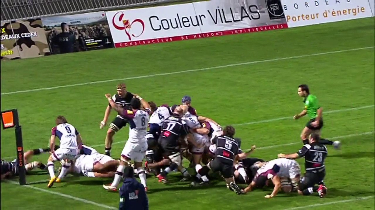 TOP14 - Bordeaux-Brive: Essai Sebastien Taofifenua (BOR) - J14 - Saison 2014/2015