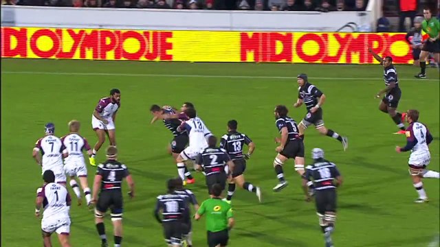 TOP14 - Bordeaux-Brive: Essai Elia Radikedike (BRI) - J14 - Saison 2014/2015