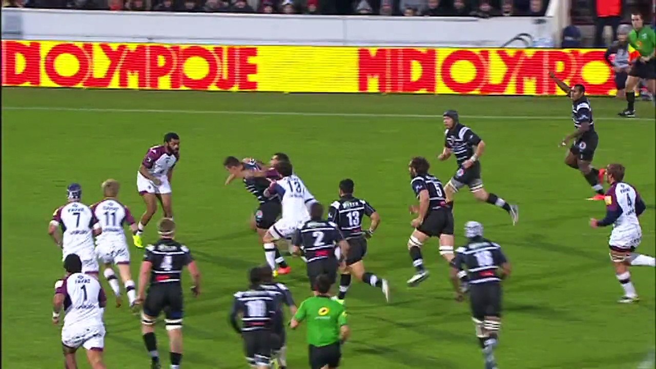 TOP14 - Bordeaux-Brive: Essai Elia Radikedike (BRI) - J14 - Saison 2014/2015
