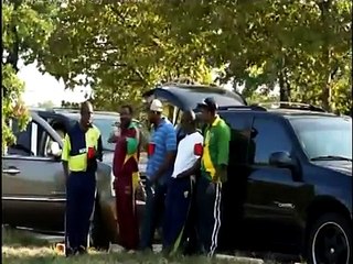 After the Cricket match, Players having a cold one