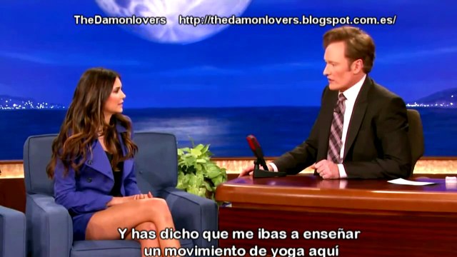 Nina Dobrev Uses Conan As Her Human Yoga Wall CONAN on TBS sub español