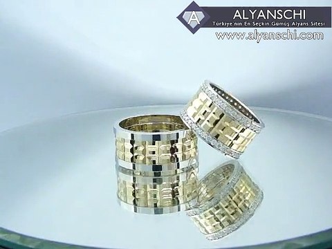 Altın Kaplama Şık Modelli Gümüş Alyans