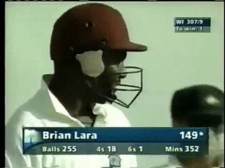 Brian Lara cover drives for 4 runs, West indies wins it