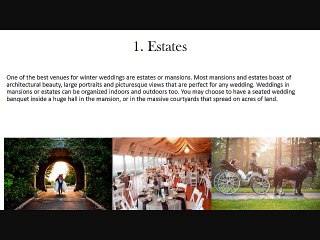 Venues for a Romantic Winter Wedding