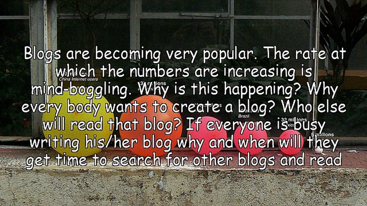 Blogs-Why Do People Blog?