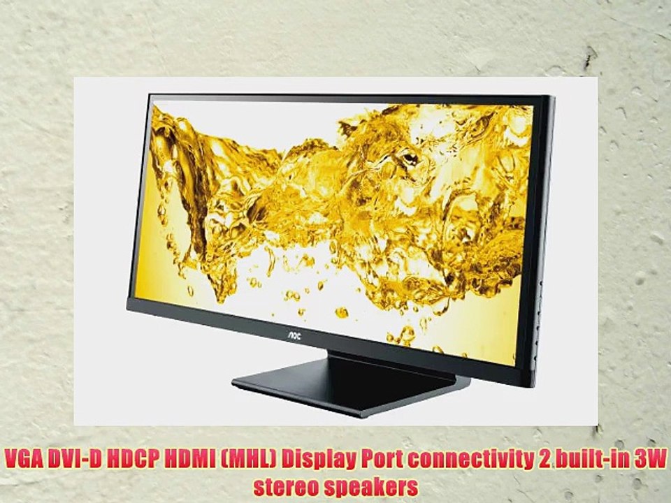 AOC Q2963PM 29-inch IPS (21:9) LED-Lit Monitor 2560 x 1080 Resolution 5ms 50M:1 DCR VGA / DVI