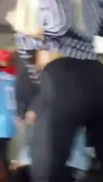 Hilarious Blond drunk Falcon's Fan Shakes Her booty in front of Panthers Fans