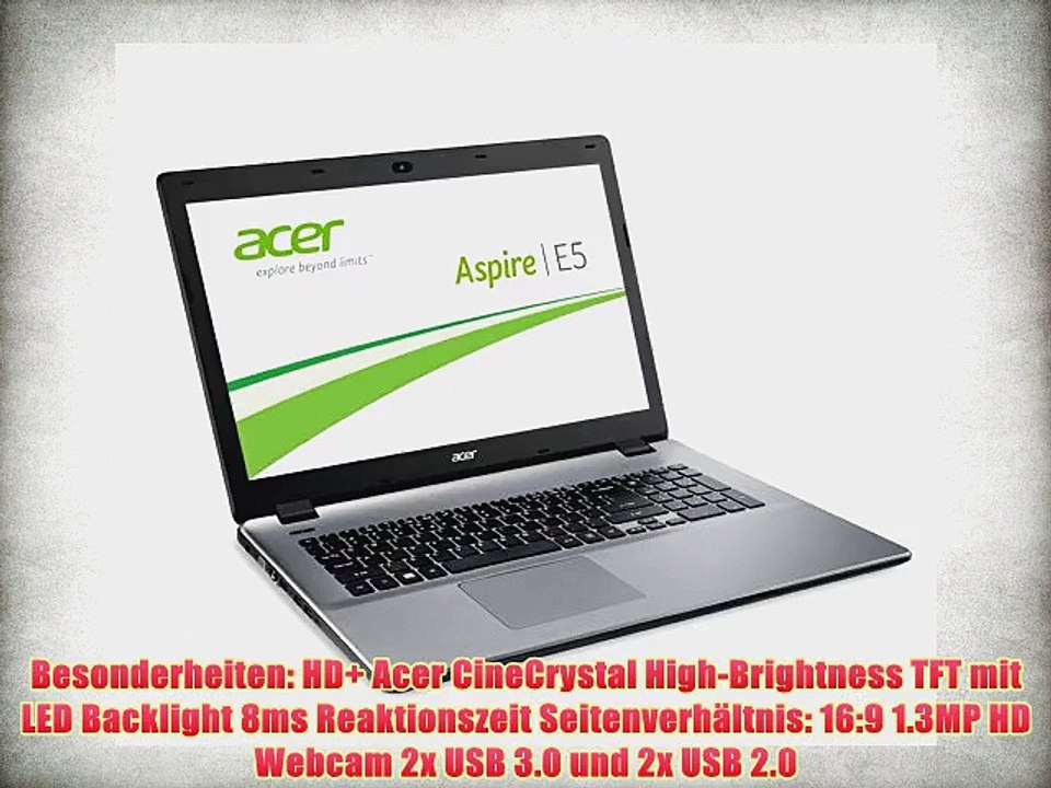 Acer Aspire E5-731-P9KZ 439 cm (173 Zoll) Notebook (Intel Pentium 3556U 17GHz 4GB RAM 1000GB