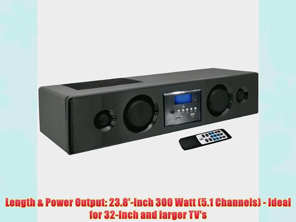 Pyle PSBV200BT 300 Watt Bluetooth Soundbar with USBSDFM Radio and Wireless Remote