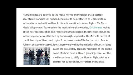 Human Rights: The Mass Media's Bogeyman  an article by Eric Heinze