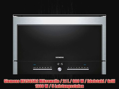 Siemens HF25G5R2 Mikrowelle / 21 L / 900 W / Edelstahl / Grill 1300 W / 5 Leistungsstufen