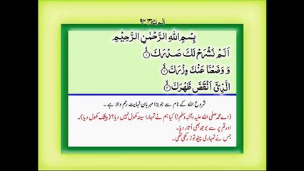 Quran with Urdu Translation Surah 94 Ash Sharah