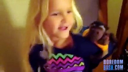 cute little girl makes her grandmother happy