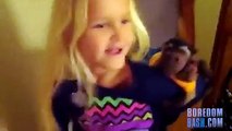 cute little girl makes her grandmother happy