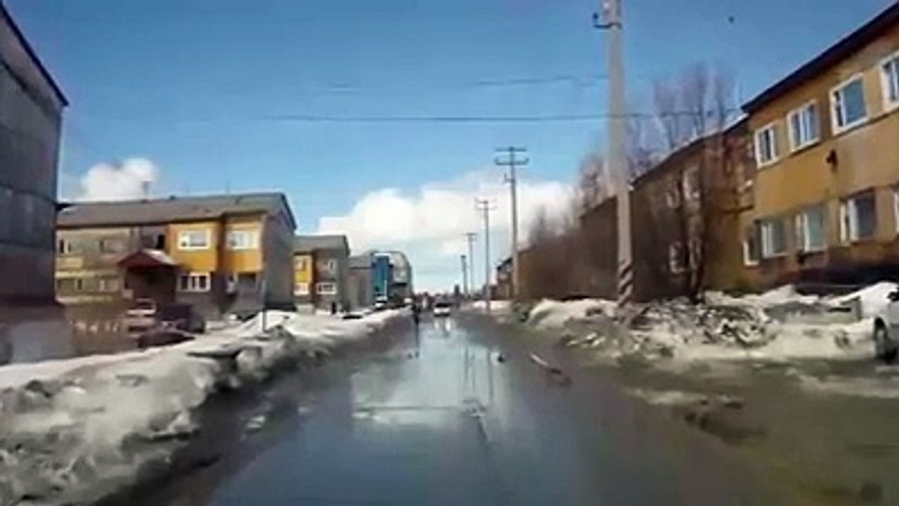 man buried in snow