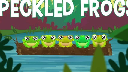 5 Green and Speckled Frogs Song for Children