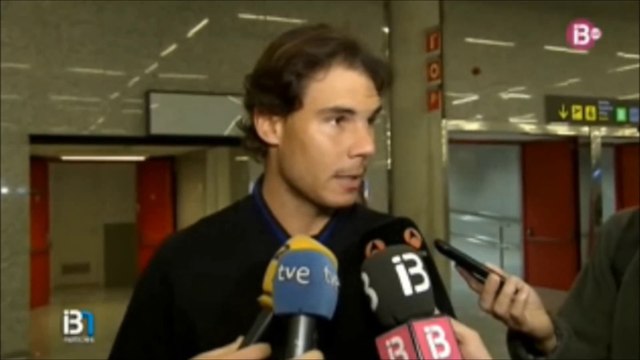 Rafael Nadal on his way to Abu Dhabi. Dec. 30, 2014.