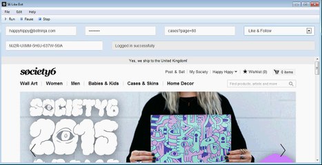 Society6 Like And Follow Bot