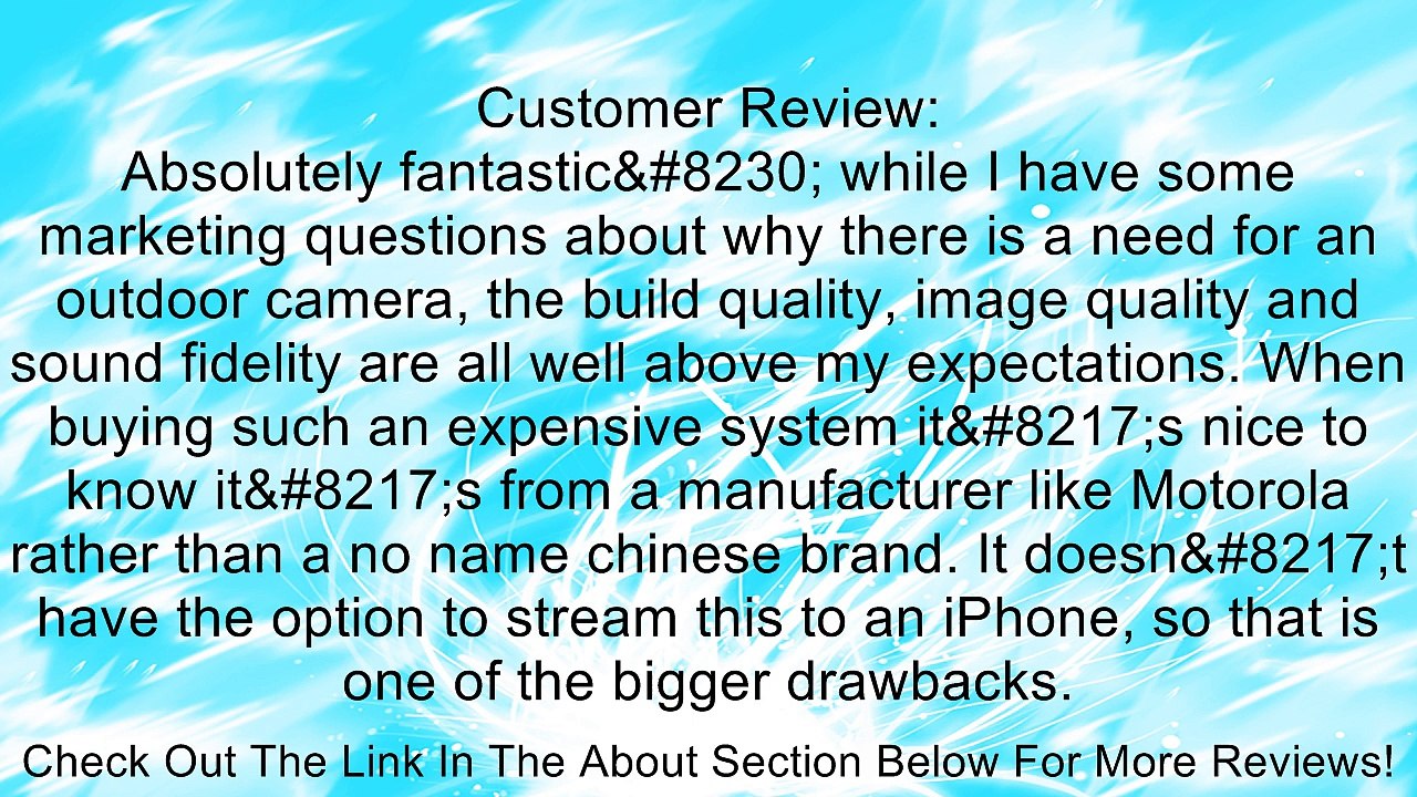 Motorola Focus360 Remote Wireless Indoor and Outdoor Video Baby Monitor with 3.5" Color LCD Screen Review