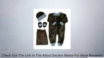 Mossy Oak Baby Gift Set - Camo & Blue Creeper Hat & Booties 3PC Set (Newborn 6-8 pounds, Mossy Oak & Blue Knit Trim) Review