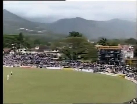 Curtly Ambrose, KNOCKS OVER Steve Waugh, his furniture destroyed