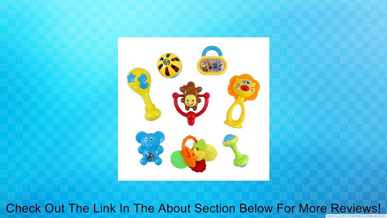 Animal Fun 8 Piece Baby Rattle and Teether Toy Gift Set - Colors May Vary Review