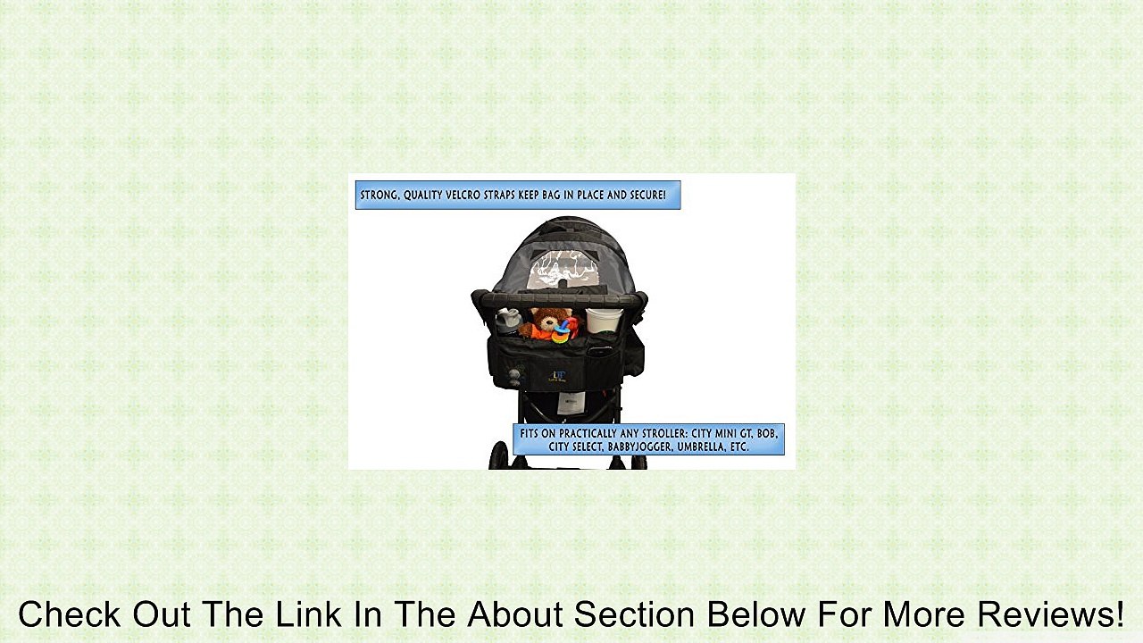 HOLIDAY SALE - 50% OFF SALE! - Stroller Organizer by Luna Bag - Magnetic Closure System for Deep Insulated Storage Compartments - Lifetime Guarantee and Top Quality by Highly Respected Luna Brand - Universal Fit for Most Strollers Including Baby Jogger, C