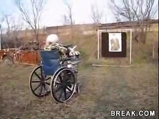 Old woman shoots MP40 Machine gun