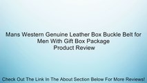 Mans Western Genuine Leather Box Buckle Belt for Men With Gift Box Package Review