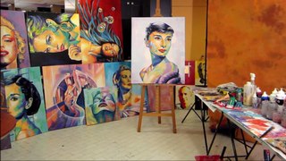 Audrey Hepburn, peinture acrylique Olivier Boutin