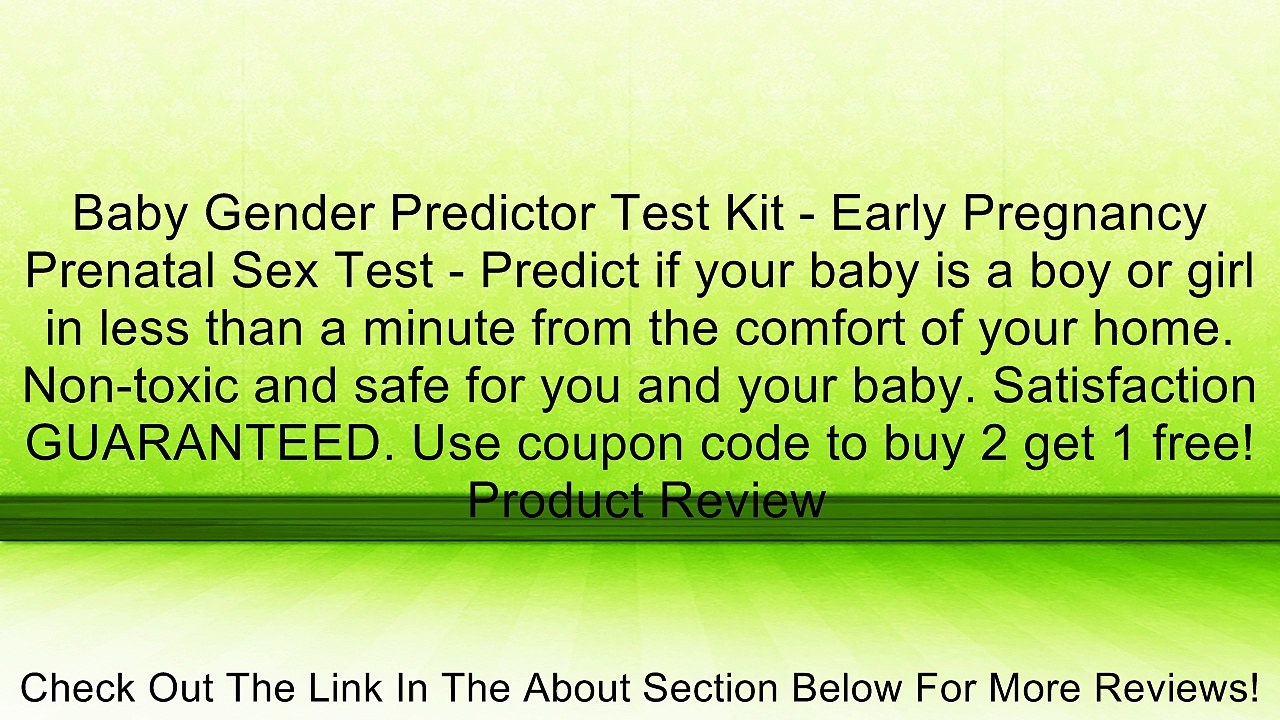 Baby Gender Predictor Test Kit - Early Pregnancy Prenatal Sex Test - Predict if your baby is a boy or girl in less than a minute from the comfort of your home. Non-toxic and safe for you and your baby. Satisfaction GUARANTEED. Use coupon code to buy 2 get