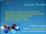 Find online Tender, Tenders in all India