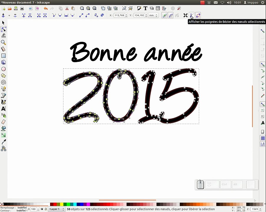 tuto inkscape : bonne annee 2015