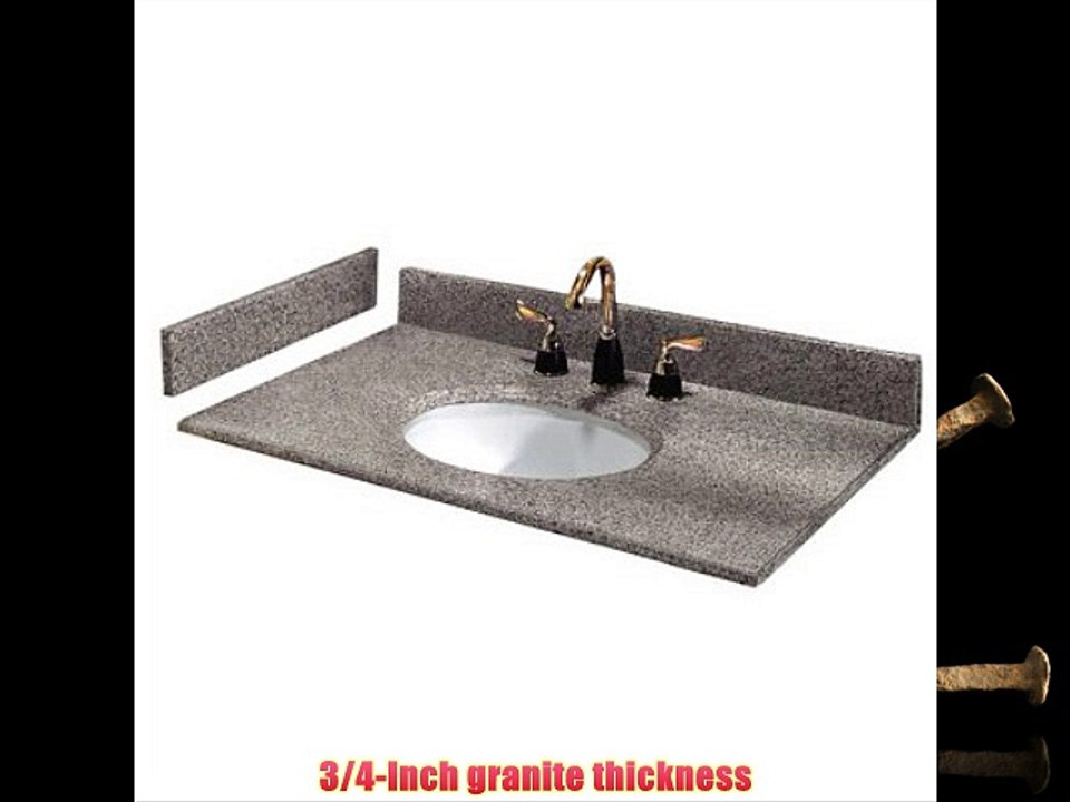 Pegasus PE37603 37Inch Napoli Granite Vanity Top with White Bowl and 8Inch Spread