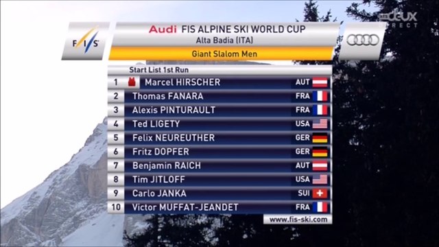 Alpin, slalom géant H, Alta Badia, 21 décembre 2014, 1ère manche