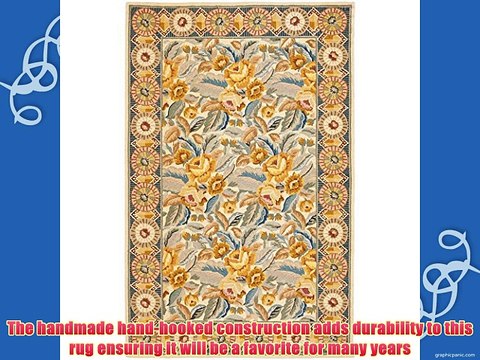 Safavieh Chelsea Collection HK1C HandHooked Wool Area Rug 8Feet 9Inch by 11Feet 9Inch Ivory
