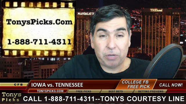 Tennessee Volunteers vs. Iowa Hawkeyes Free Pick Prediction Taxslayer Bowl NCAA College Football Odds Preview 1-2-2015