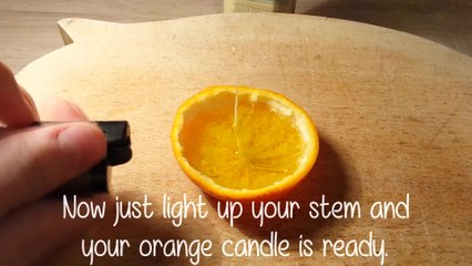 How to make a candle using an orange